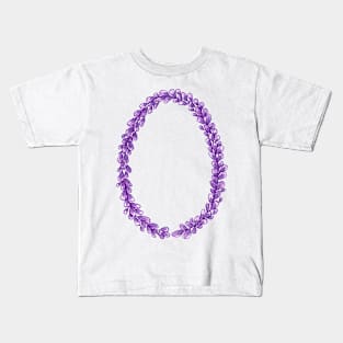 Lavender Letter O Hand Drawn in Watercolor and Ink Kids T-Shirt